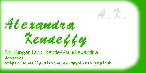 alexandra kendeffy business card